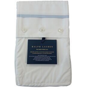 Ralph Lauren Organic Cotton Percale Palmer Standard Sham  Pale Sky Blue $140